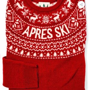 Kiel James Patrick Red Après Ski Crewneck Sweater